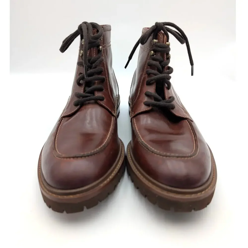 Johnston & Murphy Barrett Lace-Up Boots Men's Rich Mahogany Size US10M EU43
